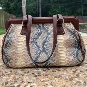 Donald J. Pliner Snakeskin Satchel